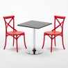 Mojito sort cafebord sæt: 2 Vintage farvet stole og 70cm kvadratisk bord Mængderabat