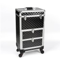 Cygnus professionel makeup kuffert trolley sort med 1 rum og 2 skuffer Valgfri