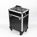 Betel professionel makeup kuffert trolley sort med 4 bakker og hjul Billig