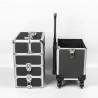 Aldeb make up kuffert trolley sort modulær 3 lag med 4 hjul Udsalg