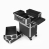 Aldeb make up kuffert trolley sort modulær 3 lag med 4 hjul Udvalg