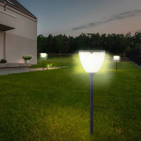Gaslight LED solcellelampe med spyd bedlampe 400 lumen fakkel udendørs Kampagne