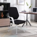 Boavista Dark sort hvid høj kontorstol ergonomisk gamerstol til kontor På Tilbud
