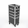Aldeb make up kuffert trolley sort modulær 3 lag med 4 hjul Mængderabat