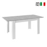 Sly Basic blank hvid cementgrå spisebord med udtræk 90x137-185 cm træ På Tilbud
