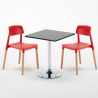 Mojito sort cafebord sæt: 2 Barcellona farvet stole og 70cm kvadratisk bord Mål