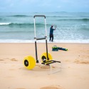 Ariel sækkevogn foldbar trækvogn med 2 store hjul til strand have På Tilbud