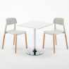 Cocktail hvid cafebord sæt: 2 Barcellona farvet stole og 70cm kvadratisk bord Model