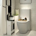 Moposh hvid grå 17x48x60cm badeværelsesskab med 2 skuffer og 1 rum Tilbud