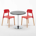 Cosmopolitan sort cafebord sæt: 2 Barcellona farvet stole og 70cm rundt bord Egenskaber