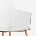 Suntree polycarbonat spisebordsstol gennemsigtig med armlæn træ ben Pris