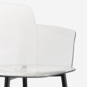 Suntree polycarbonat spisebordsstol gennemsigtig med armlæn træ ben Model