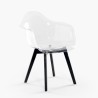 Moderne gennemsigtig polycarbonat stol med træben Arinor Egenskaber