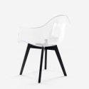 Moderne gennemsigtig polycarbonat stol med træben Arinor Mængderabat