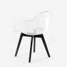 Arinor moderne gennemsigtig polycarbonat stol med træben Mængderabat