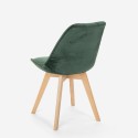 Dolphin Lux AHD nordisk design spisebords stol med fløjlsbetræk og træben Egenskaber