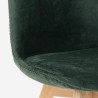 Dolphin Lux AHD nordisk design spisebords stol med fløjlsbetræk og træben Mål