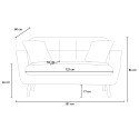 Ischa 2 personers sofa stof med træ fødder 151x80x86 cm til stuen  