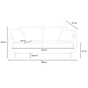 Folkerd 3 personers sofa stof med sorte metal fødder 188x81x73cm stuen Billig