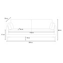 Boray 3 personers sofa stof med metalben 200x80x83 cm til stuen 