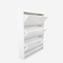 Shong smalt skoskab træ 107x17x80 cm skoreol med 3 klaplåger skohylder Køb