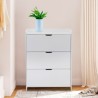 Shong smalt skoskab træ 107x17x80 cm skoreol med 3 klaplåger skohylder Rabatter