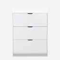 Shong smalt skoskab træ 107x17x80 cm skoreol med 3 klaplåger skohylder Valgfri