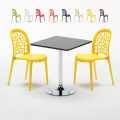 Mojito sort cafebord sæt: 2 Wedding farvet stole og 70cm kvadratisk bord Kampagne