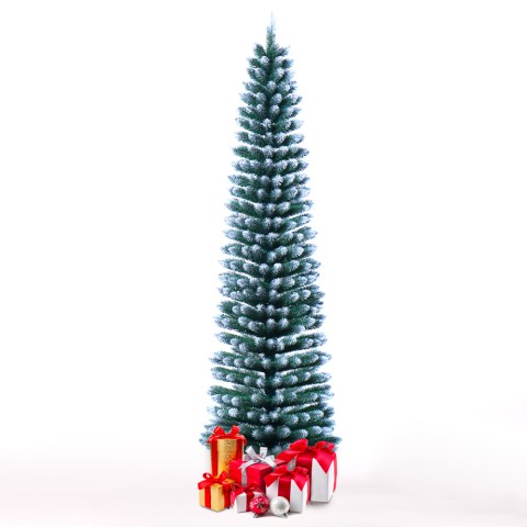 Kalevala 210 cm kunstigt juletræ plastik traditionel grøn hvid med fod Kampagne