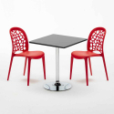 Mojito sort cafebord sæt: 2 Wedding farvet stole og 70cm kvadratisk bord 