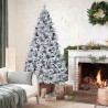 Faaborg 180 cm høj kunstigt plastik hvid juletræ med fod dekorationer På Tilbud