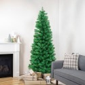 Vendyssel 210 cm kunstigt juletræ plastik klassisk grøn med fod På Tilbud