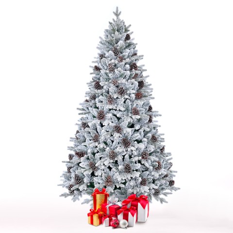 Uppsala 240 cm høj kunstigt plastik hvid juletræ med fod dekorationer Kampagne