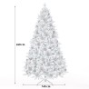 Uppsala 240 cm høj kunstigt plastik hvid juletræ med fod dekorationer Udvalg