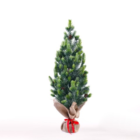 Stoeren 50 cm lille kunstigt grøn juletræ med sne kogle juledekoration Kampagne
