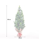 Stoeren 50 cm lille kunstigt grøn juletræ med sne kogle juledekoration Mængderabat