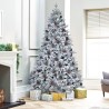 Uppsala 240 cm høj kunstigt plastik hvid juletræ med fod dekorationer På Tilbud