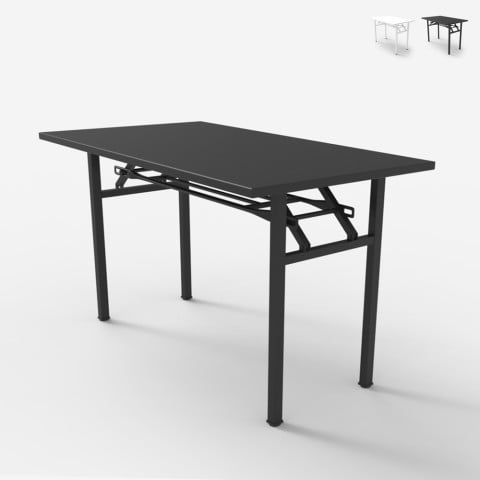 Foldesk Plus lille 120x60cm sammenklappelig skrivebord i sort hvid Kampagne