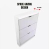 Shong smalt skoskab træ 107x17x80 cm skoreol med 3 klaplåger skohylder Pris