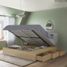 Steyr King dobbelt seng opbevaring til 160x200 cm madras træ 3 skuffer Køb