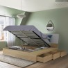 Steyr King dobbelt seng opbevaring til 160x200 cm madras træ 3 skuffer Billig