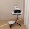 Marpes L 45x50 cm sofabord marmor effekt metal med 2 runde bordplader Tilbud
