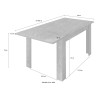 Auris marmor effekt spisebord med udtræk 90x137-185 cm træ Mål