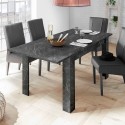 Auris marmor effekt spisebord med udtræk 90x137-185 cm træ Tilbud