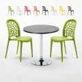 Cosmopolitan sort cafebord sæt: 2 Wedding farvet stole og 70cm rundt bord Kampagne