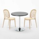Cosmopolitan sort cafebord sæt: 2 Wedding farvet stole og 70cm rundt bord Pris
