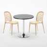 Cosmopolitan sort cafebord sæt: 2 Wedding farvet stole og 70cm rundt bord Pris