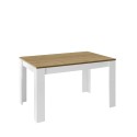 Bellevue blank hvid eg spisebord med udtræk 90x137-185 cm Udsalg