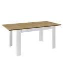 Bellevue blank hvid eg spisebord med udtræk 90x137-185 cm Tilbud