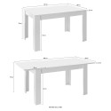 Bellevue blank hvid eg spisebord med udtræk 90x137-185 cm Udvalg